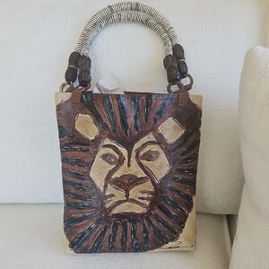 Susan Tancer Brown Lion Design Tote Bag